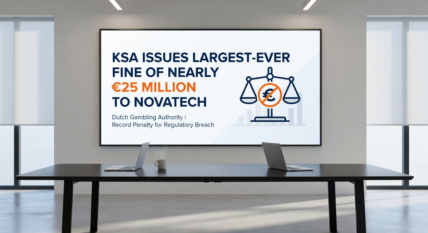 Grafiek met stijgende boetes van de KSA en afbeeldingen van geblokkeerde gokwebsites