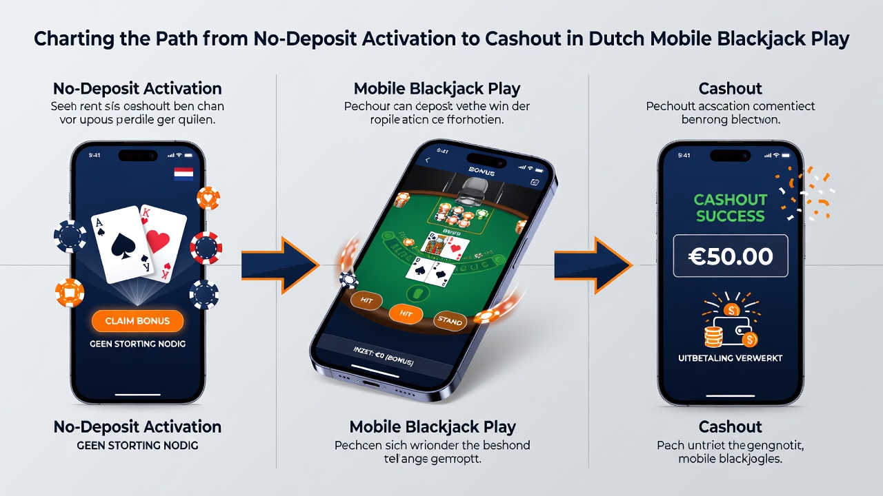 Mobiele blackjack app interface met cashout-knop en winstdisplay