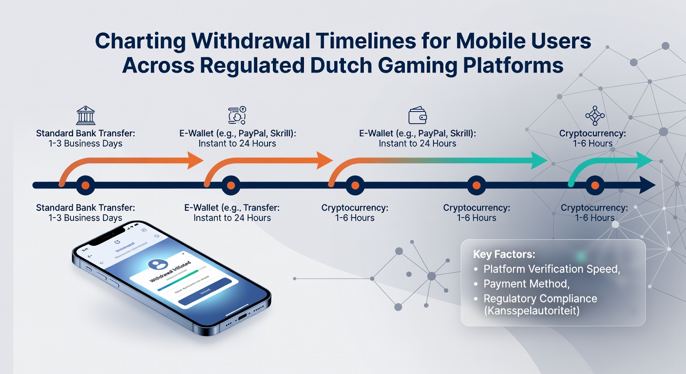 Grafiek en voorbeelden van uitbetalingstermijnen voor Android en iOS gebruikers op Nederlandse gaming sites