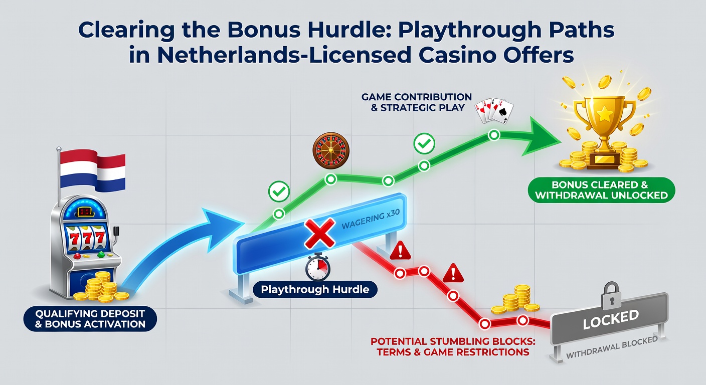 Voorbeeldscherm van een bonusvoortgangsbalk in een Nederlands gelicenseerd casino, met playthrough-tracker op 65 procent