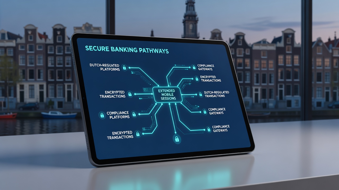 Grafiek die mobiele sessieduur en betalingsbeveiliging op Nederlandse platforms weergeeft