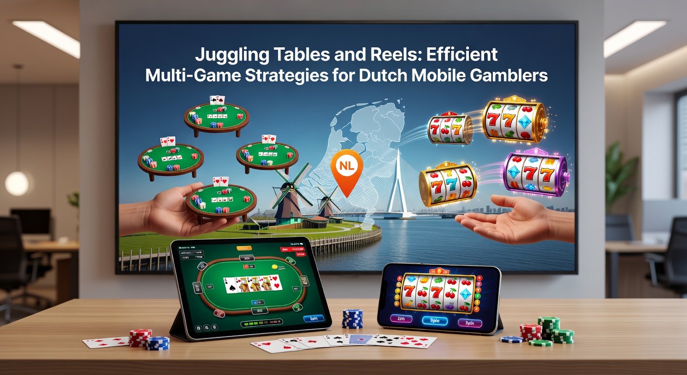 Schermvoorbeeld van multi-gaming met live blackjack-tafel en draaiende slot reels op mobiel